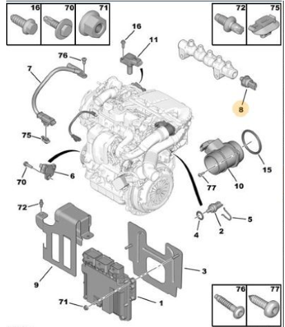Peugeot 308 Yakıt Basınç Sensörü (PSA-MOPAR)